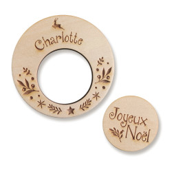 rond de serviette en bois personnalisé décoration noël