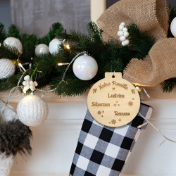 boule famille 3 prénoms décoration de noël