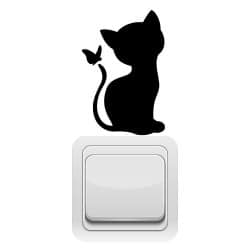 sticker interrupteur chat penseur, embellissez vos interrupteurs