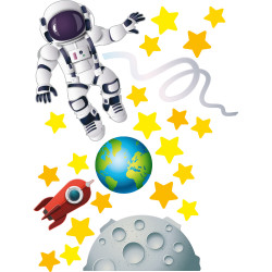 Sticker astronaute chambre enfant