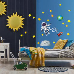 Autocollant mural de fusée habitée, stickers d'astronaute, pour chambre de  bébé, amovible, mignon, cadeau Unique, wt2800 - AliExpress