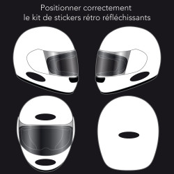 pose et consigne adhésif noir retro reflechissant casque moto homologué