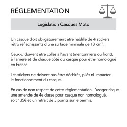 législation et réglementation norme française casque moto stickers 3M