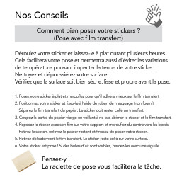 CONSEILS ET NOTICE DE POSE ADHESIF SOUS FILM TRANSFERT