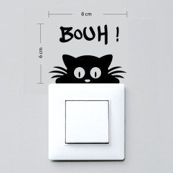 sticker autocollant interrupteur chat bouh dimensions