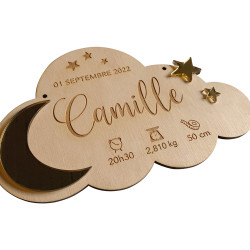 Cadeau Naissance Original Plaque Naissance Personnalisable en Bois