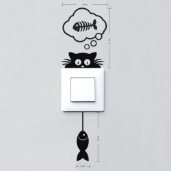 Sticker déco interrupteur pas cher - Chat et souris - Gamme 3M Pro