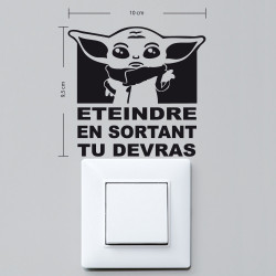 sticker interrupteur éteindre en sortant tu devras dimension