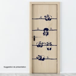 Stickers Muraux Pandas Et Chats Amovibles - Déco Chambre Enfant, Autocollants PVC Pour Interrupteurs, Portes, Fenêtres
