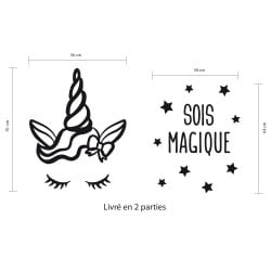 STICKER DE PORTE LICORNE (PORTE007)