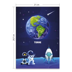 Poster A4 Planète Terre personnalisable