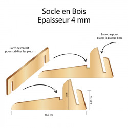 descriptif socle en bois pour menu mariage