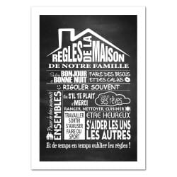 POSTER LES REGLES DE LA MAISON VERSION ARDOISE (POST0026)