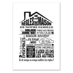 POSTER LES REGLES DE LA MAISON VERSION NOIR ET BLANC (POST0028)