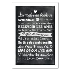 POSTER LES CLES DU BONHEUR VERSION ARDOISE (POST0052)