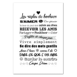 POSTER LES CLES DU BONHEUR VERSION NOIR ET BLANC (POST0053)