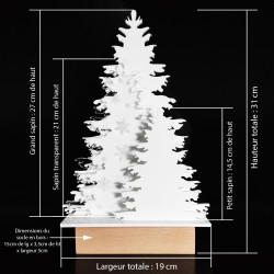 Sapin de noël lumineux blanc grand modèle