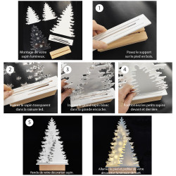 Sapin de Noël lumineux plexigglass blanc à monter soi-même DIY Noël