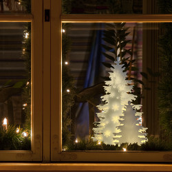 Décoration de Noël lumineuse sapin lumineux blanc pour décor fenêtre Noël