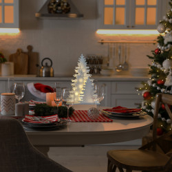 Sapin blanc lumineux décoration de table Noël