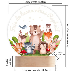 lampe veilleuse animaux de la forêt chambre enfant