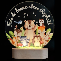 Veilleuse LED personnalisable animaux, lampe chambre bébé animaux