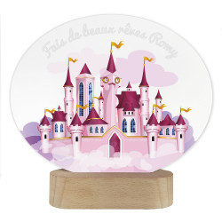 veilleuse lampe led château de princesse personnalisable