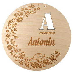 Plaque de porte en bois personnalisable