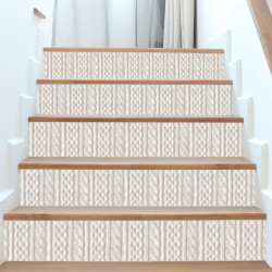 adhésif imitation laine tricot pour décor escalier
