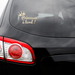 Autocollant voiture Princesse à bord Beige