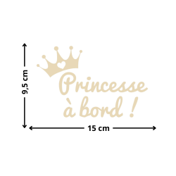 Adhésif Princesse à bord Beige 15 x 9,5 cm