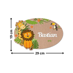 dimensions plaque de porte enfant jungle