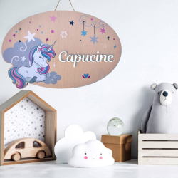 décoration bois chambre enfant licorne