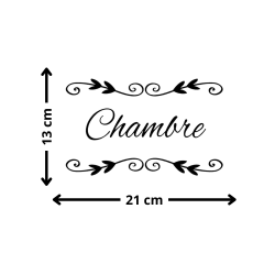 dimensions autocollant chambre noir