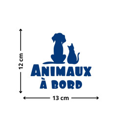 adhésif dimensions animaux à bord bleu