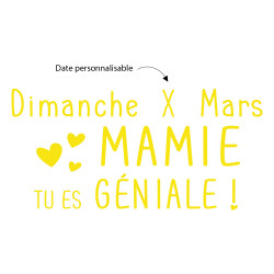 sticker Fête des Mamies Jaune à personnaliser