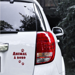 adhésif voiture animal à bord rouge