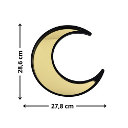 Dimensions plateau ramadan lune et étoile noir et or