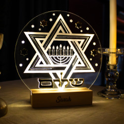 Veilleuse juive cadeaux personnalisable shalom
