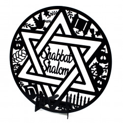Shabbat Shalom noir avec pieds