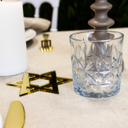 Dessous de verre décoration de table judaïque plexi or