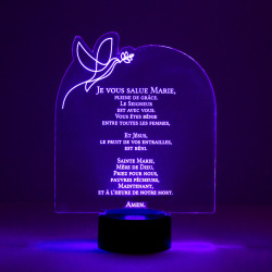 Décoration Je vous salue Marie lumineuse à piles