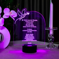 Je vous salue Marie veilleuse à piles ou branchement