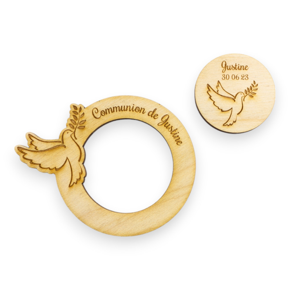 Rond de serviette personnalisable pour communion chrétienne