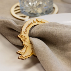 Art de la table rond de serviette personnalisée pour communion chrétienne