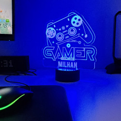 lampe veilleuse gaming bleu