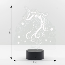 veilleuse licorne sur socle led