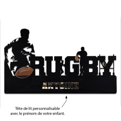 tête de lit rugby prénom personnalisé