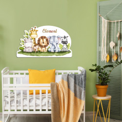 tête de lit animaux de la jungle décoration chambre bébé