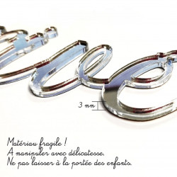 plaque de porte privé en plexiglass argent